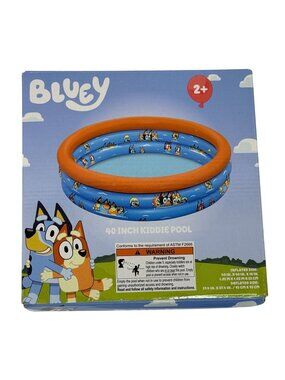 Bluey Kiddie Pool 40 Inch Inflatable 3 Ring Water Play Kids Summer